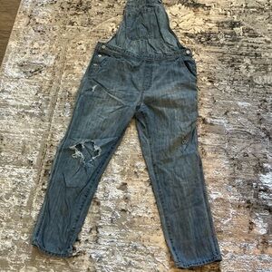 GAP Blue Denim Overalls Distressed Vintage Look